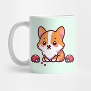 Cute Corgi with Ladybugs Mug